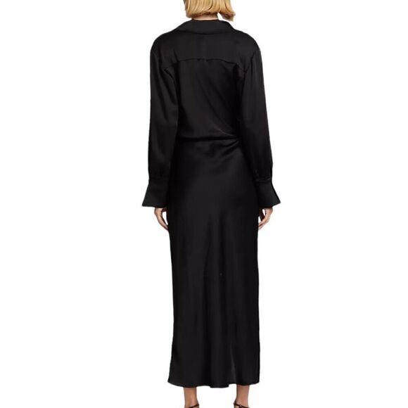 Simkhai Talita Black Draped Front Maxi Dress Size 10 - Picture 6 of 12
